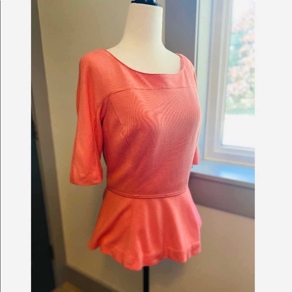 2/30 Catherine Malandrino coral peplum top size 8